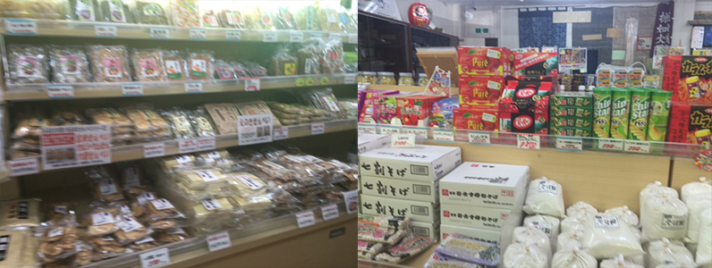 信州新町の道の駅では、さまざまなお土産品を購入できます