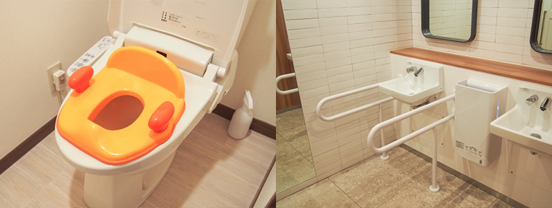 壁に手すりを取り付ける事が難しい場合には便器の周辺に置く簡易型の手すりを利用します