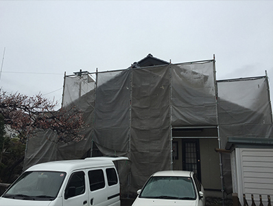 長野市にて外壁塗装はじまりました『長野市の外壁塗装・屋根塗装お任せください』 After 写真