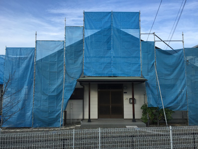 足場の解体を行いました Before 写真