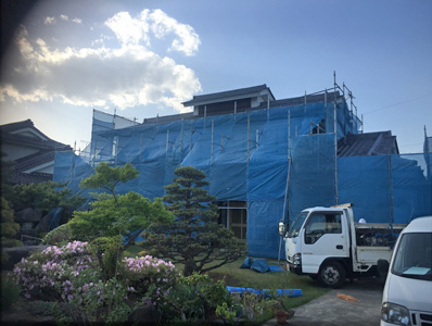 長野市内外壁塗装工事『足場の設置』 After 写真