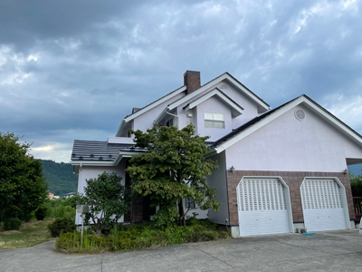 長野市川中島町で 金属屋根とモルタル外壁の塗装工事を行いました After 写真