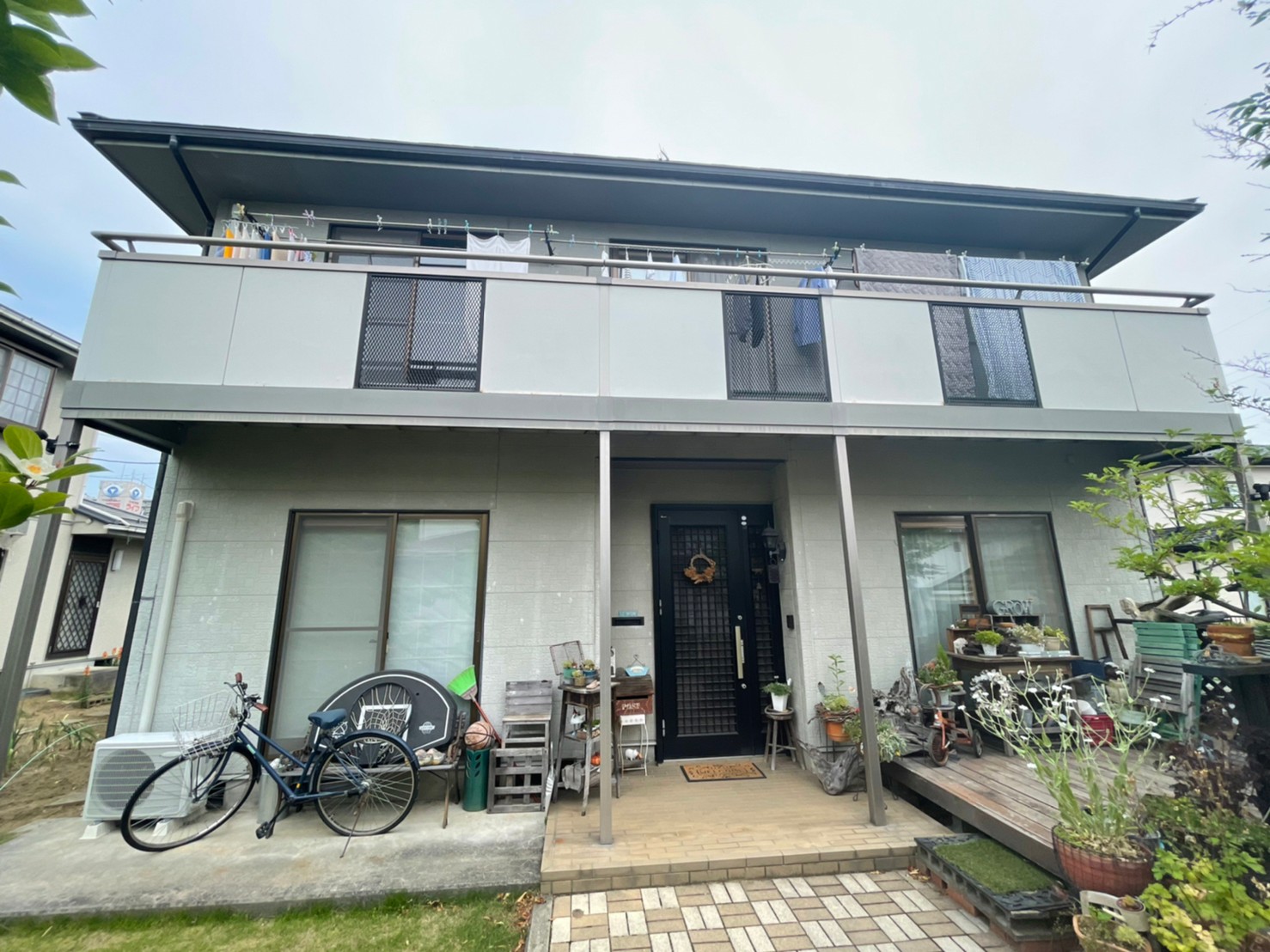 長野市吉田で戸建住宅の塗装工事、ウッドデッキのリフォームを行いました Before 写真