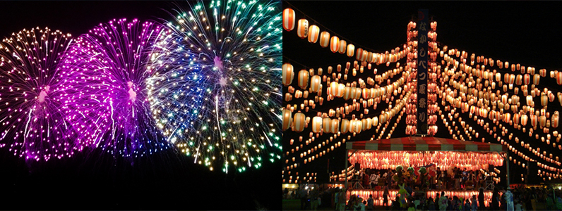 夏祭りと花火