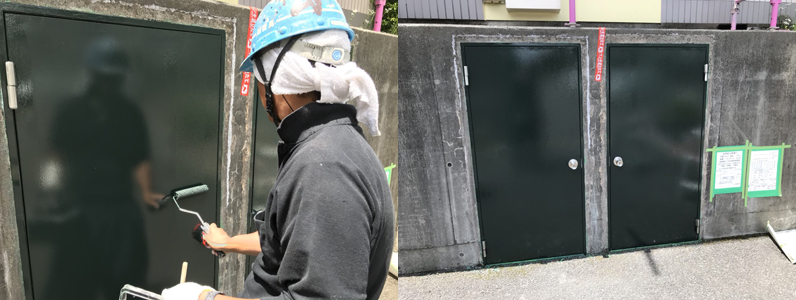 ゴミステーション塗装③